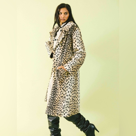 1960S pony hair Faux Leopard Swing Coat - Picture 3 of 15